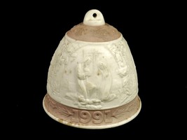 Lladro Annual 1991 Christmas Ornament Bell, Porcelain Bisque, Made in Spain - $19.55