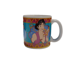 Vintage Disney Aladdin Coffee Mug Jasmine Genie & Abu Ceramic Cup 12 oz