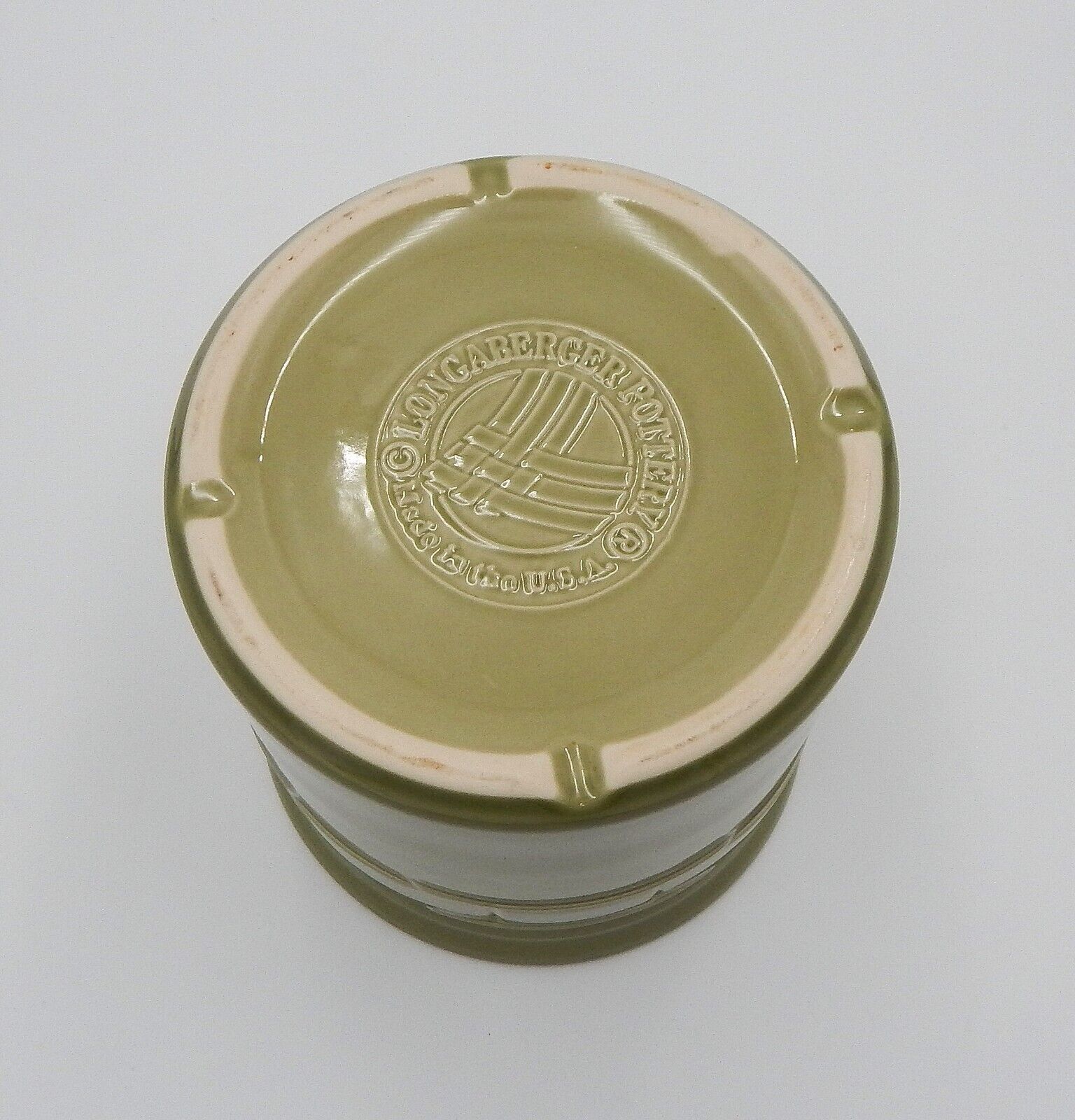 Longaberger Woven Traditions 2 Quart Utensil Crock Sage Green Made In