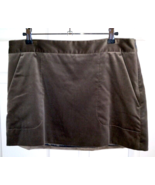 THEORY Low Rise Taupe Brown Stretch Cotton Velvet Mini Skirt w/ Pockets ... - $14.60