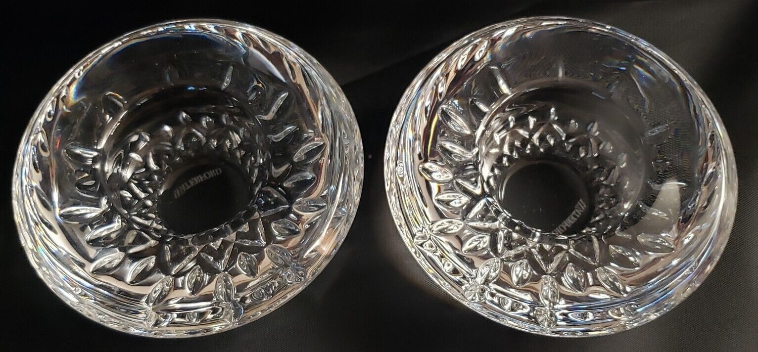 Primary image for Waterford Crystal Lismore 2 Votive Candleholders In Original Box Blown Glass