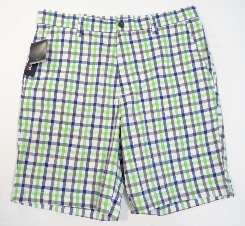 Chaps Golf 78 Moisture Wicking UPF 50 Plaid Flat Front Shorts Men's NWT - $59.99