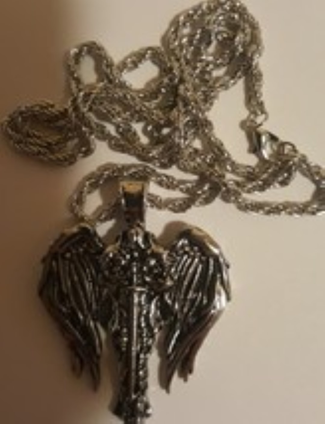 Knights templar angel wings warrior necklace  large 