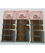 Conair Pin &amp; Match 90 ct Brown Bobby Pins #55352Z Lot of 3  - $12.99