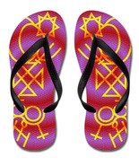 Alchemy Symbols Flip Flops with Black Straps - Men&#39;s - $18.99