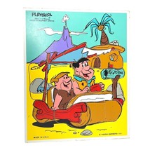 Vintage 1980 Flintstone Puzzle Fred Barney Playskool Hanna Barbera Kids 340-2 - $13.83