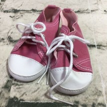 Vintage 3.75” Doll Shoes Pink Lace-Up Tennis Shoes Sneakers - $9.89