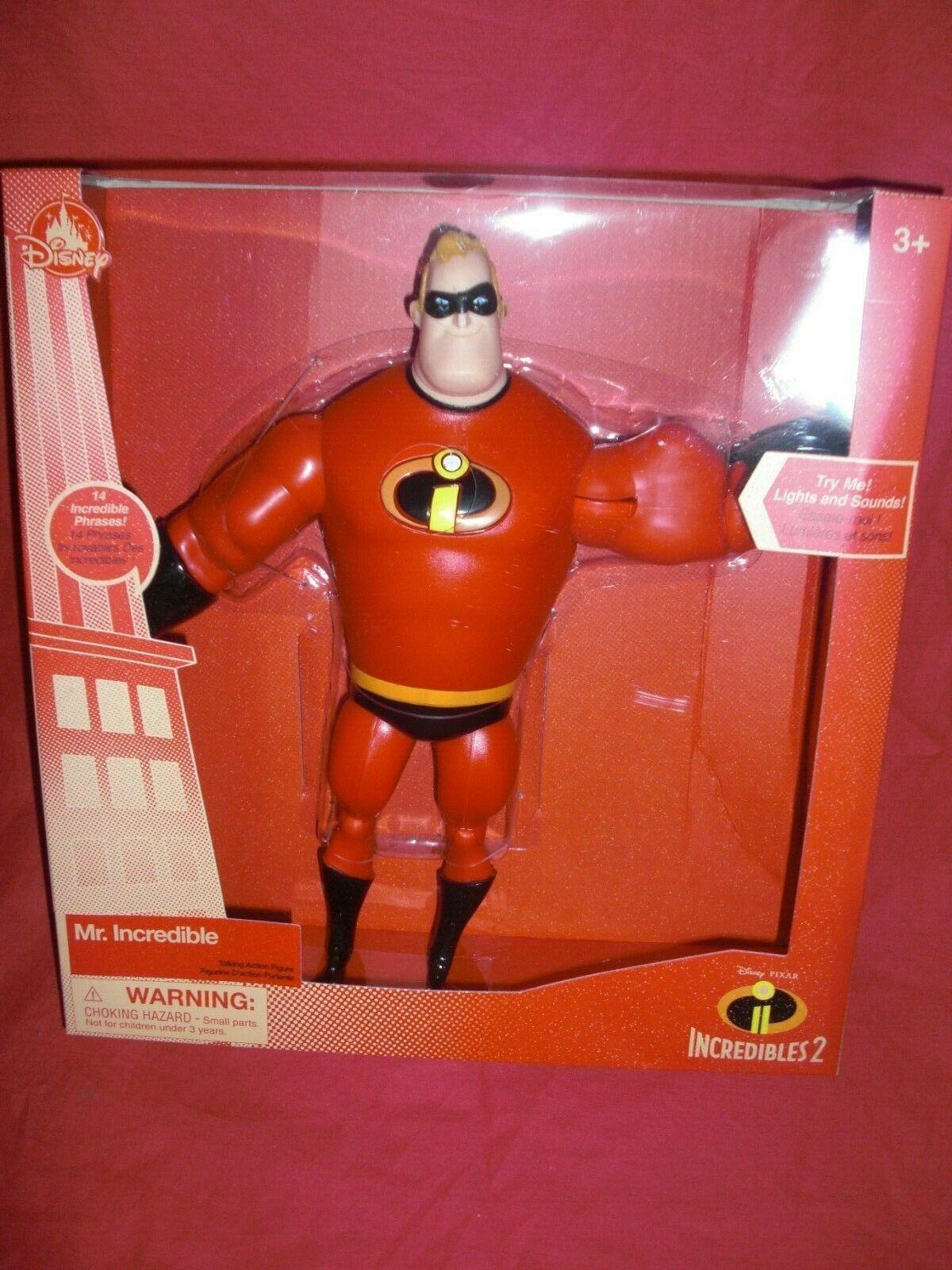 Disney Store Mr. Incredible Light-Up Talking Action Figure Incredibles 2 New