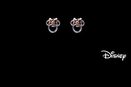 Sterling Silver Disney Minnie Mouse Stud Earrings, Two Tone Minnie Silhouette (a - $148.49