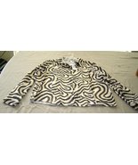 Topshop Cream Satin Blouse Black Swirly Design Long Sleeve Button Up Siz... - $24.99