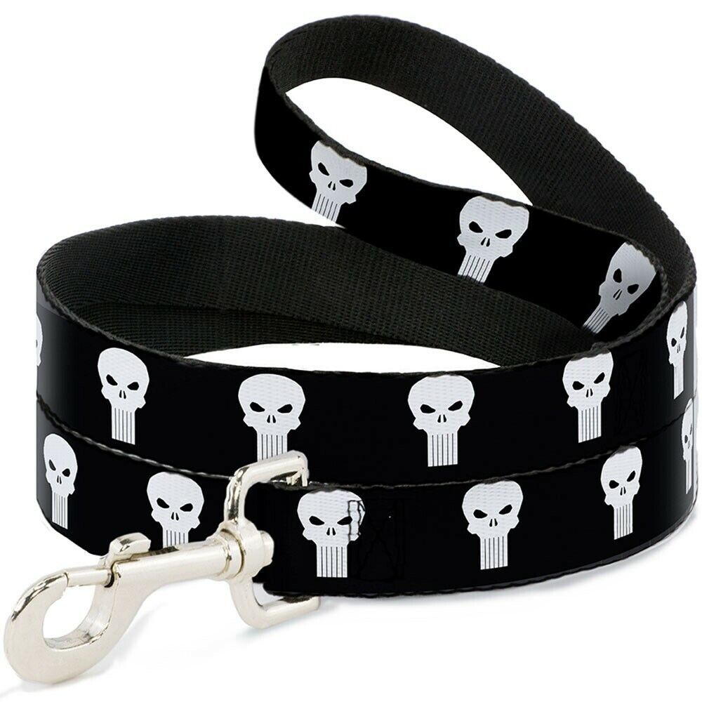 Primary image for Punisher Logo Black & White Dog Leash by Buckle-Down