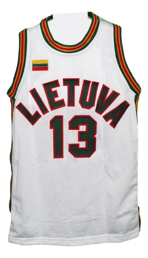 Sarunas marciulionis  13 lietuva lithuania new men basketball jersey white   1