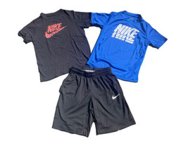 Boys Nike 3 Piece Outfit  2 Shirts Sz Med / Size Small Shorts Fit Equal Lot 12 - $23.27