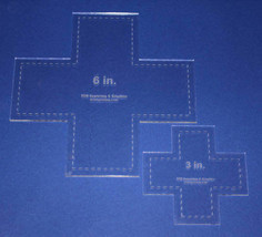 Laser Cut Quilt Templates- 2 Piece Cross - Clear Acrylic 1/8" -Tessellation - $23.45