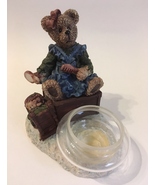 Mama &amp; Baby Teddy Bear Tea Light Candle Holder Blue Green Brown Home Dec... - $27.00