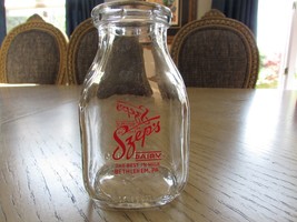 Vintage Szep's Dairy Bethlehem PA Glass Bottle 1/2 Pint Owens Illinois - $19.75