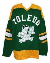 Any Name Number Toledo Buckeyes Retro Hockey Jersey New Green Any Size image 1