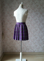 PURPLE PLAID SKIRT Women School Girl Pleated Skirt Mini Plaid Skirt New US0-US16 image 3