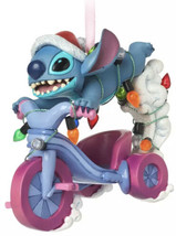 Disney STITCH Sketchbook Ornament Lilo &amp; Stitch 2021 Bike Santa Hat Ligh... - $39.99