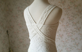 Ivory White Stretchy Lace Tank Top Wedding Bridesmaid Lace Tank Top Plus Size image 2