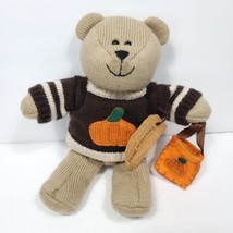 Starbucks Bearista Bear Halloween Fall Autumn Plush Pumpkin Sweater Brown w/tag - $17.81