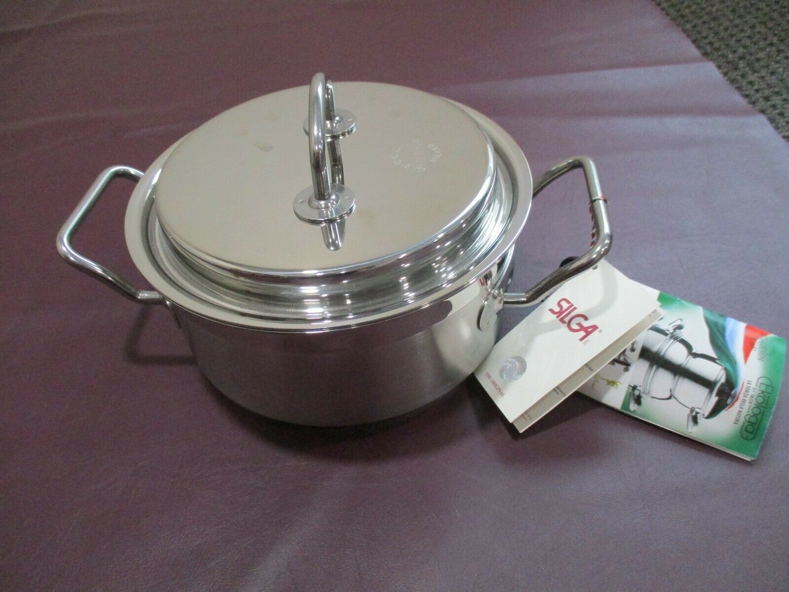 New - PARINI 3.5 QT STAINLESS DUTCH OVEN/STEAMER/TEMPERED GLASS LID Auction
