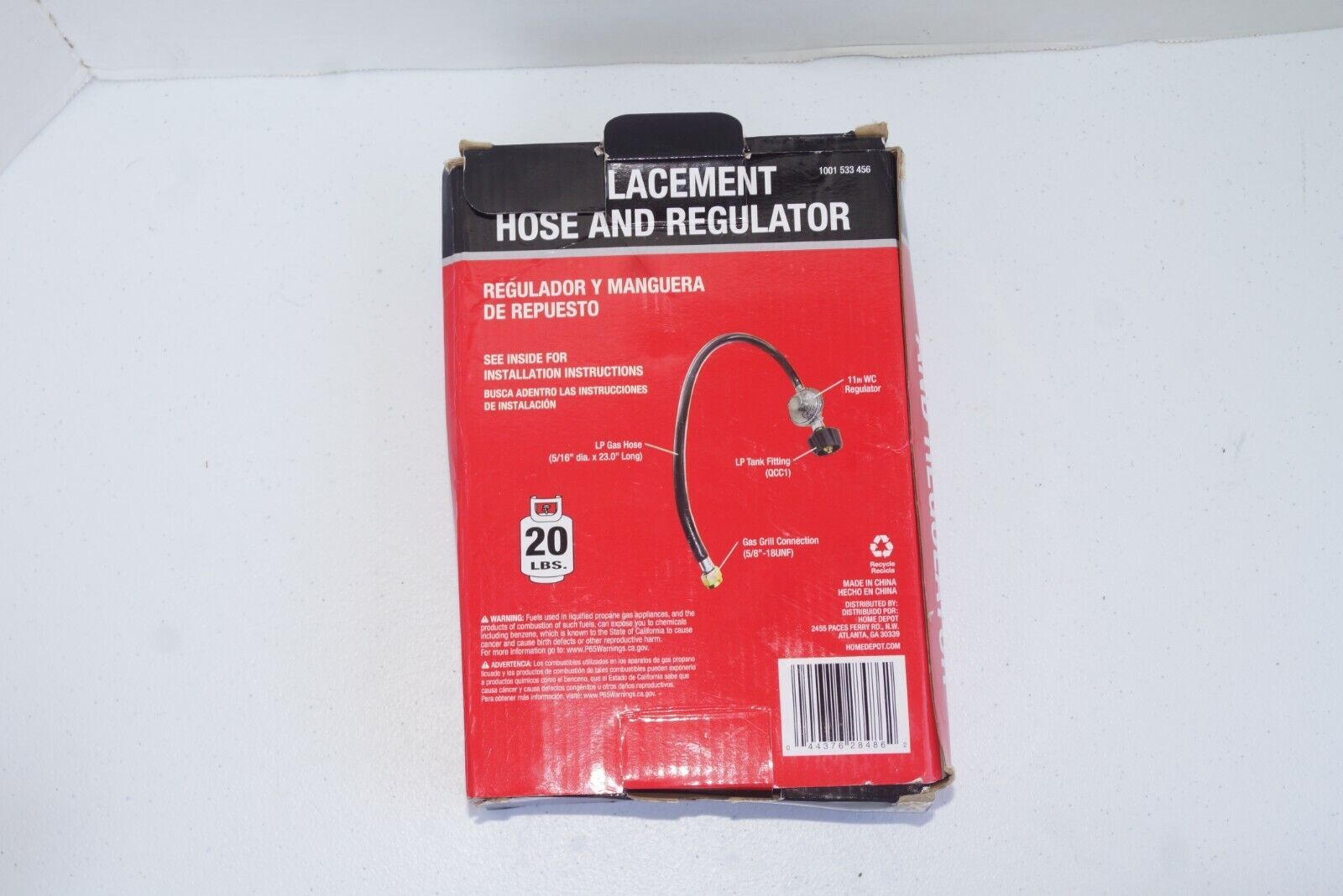 Universal Grill Replacement Hose And Regulator with 1 ft. Hose
