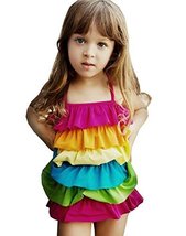 Beautiful Baby Girl Swimsuit Lovely Siamesed Swimsuit Multicolor