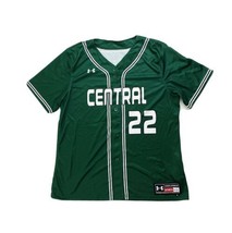 Under Armour Central Tigers Baseball Henley SS Jersey Boy's L XXL Green - $4.75