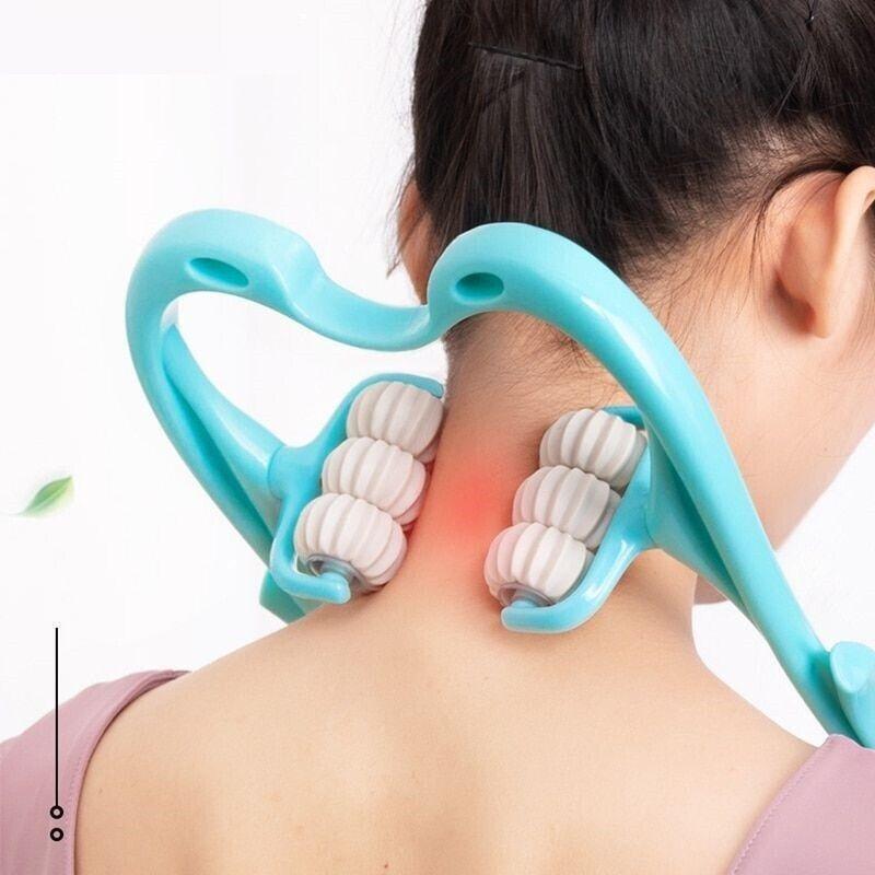 Neck Deep Massager Pain Relief Relax Relaxation Roller Shoulder Trigger Point  - $19.99