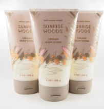 (3) Bath & Body Works Sunrise Woods Creamy Body Scrub Shea Vitamin E 8oz New - $45.54