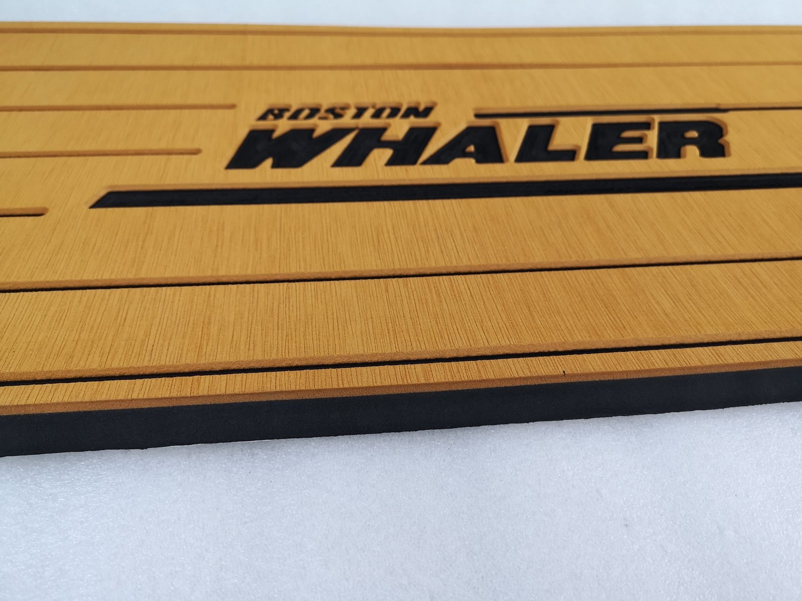 Boat Helm Station Pad EVA Brown Teak with Boston Whaler Logo 16" x 39