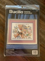 Bucilla A HUG IS A GREAT GIFT Stamped Cross Stitch Kit NEW Sealed 14&quot; x ... - $17.62