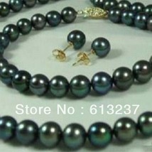 Free shipping 7-8mm light black cultured freshwater round pearl diy natu... - $20.48