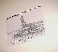 2020 11&quot; x 9&quot; Village Fables Pen &amp; Ink Drawings Freddie Venturoni Calend... - $12.22