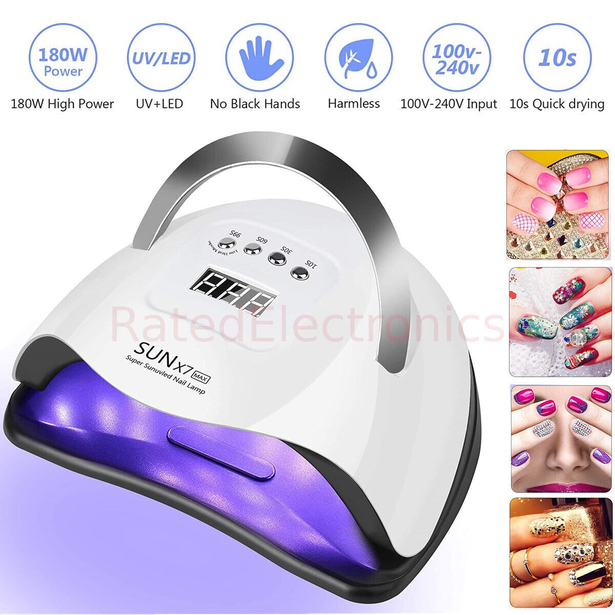 SUNUV UV LED Nail Lamp, UV Light for Nails Dryer for Gel Nail Polish Curing  Lamp with Sensor 2 Timers SUN9C Pink Gift for Women Girls