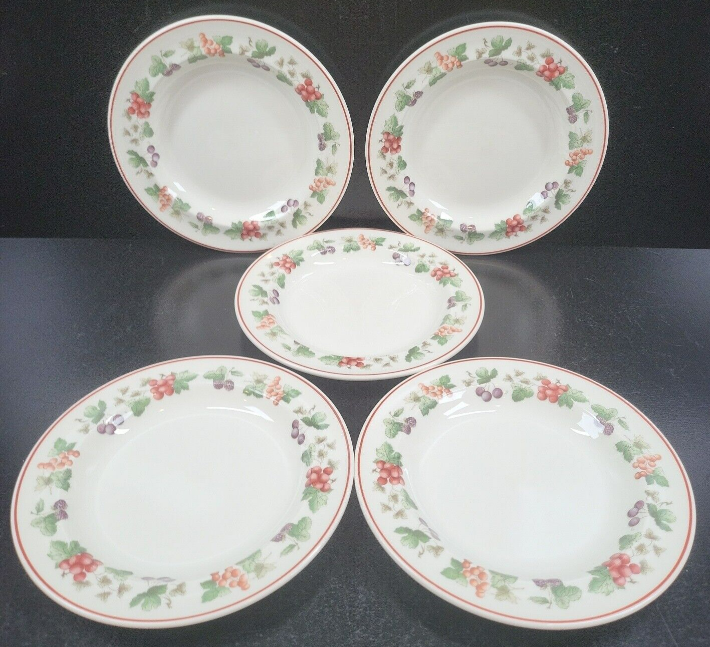 Primary image for 5 Wedgwood Provence Queensware Bread Butter Plates Set Vintage Fruit England Lot