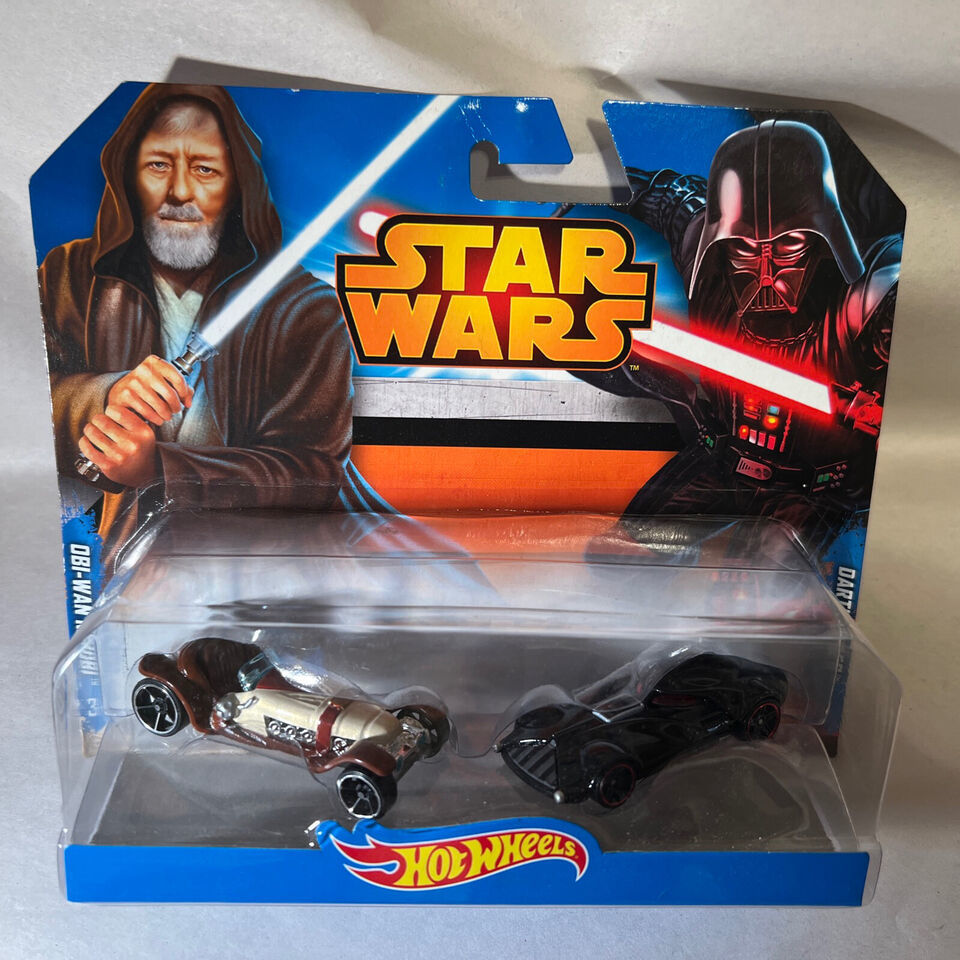 Hot Wheels Star Wars Character Cars Obi-Wan Kenobi & Darth Vader New In ...