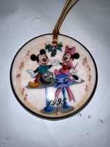 VTG Disney Porcelain Minnie &amp; Mickey Mouse Christmas Collection Ornament... - $28.66