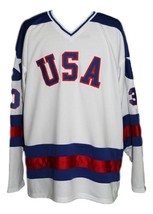 Any Name Number Team USA Miracle On Ice Hockey Jersey New White Any Size image 4