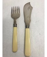 Vintage serving sterling silver band knife ford utensils bakelite? handl... - $28.70