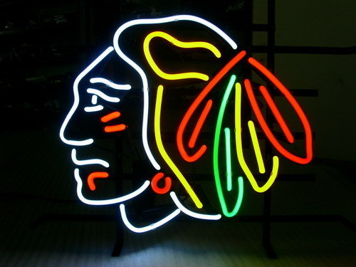 Primary image for NHL Chicago Blackhawks Football Beer Bar Neon Light Sign 15" x 14"