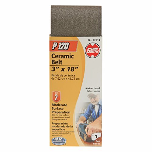 Primary image for Shopsmith 12513 120 Grit Ceramic Sanding Belts (1 Pack), 3" x 18"