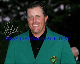 Phil Mickelson Autographed 8 X10 Rp Photo Masters Green Jacket - $13.99