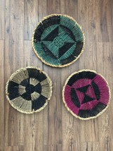 Set of 3 Target Woven Basket Wall Art Decor Raffia Seagrass Multi Colore... - $34.64