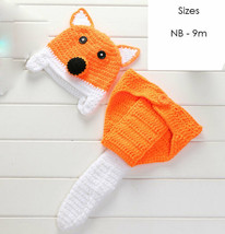 Newborn Baby Girls Boys Crochet Knit FOX Costume Photo Photography Prop ... - $19.99