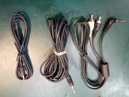 9UU15 Assorted 3.5MM Pin Audio Cables: Mono PIN-PIN, Stereo PIN-PIN, Stereo Rca - $9.89