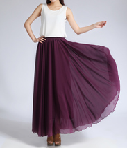 Blackberry CHIFFON MAXI SKIRT Plus Size Maxi Silk Summer Chiffon Skirt image 6