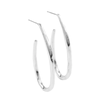Paparazzi Totally Hooked Silver Hoop Earrings - New - $4.50