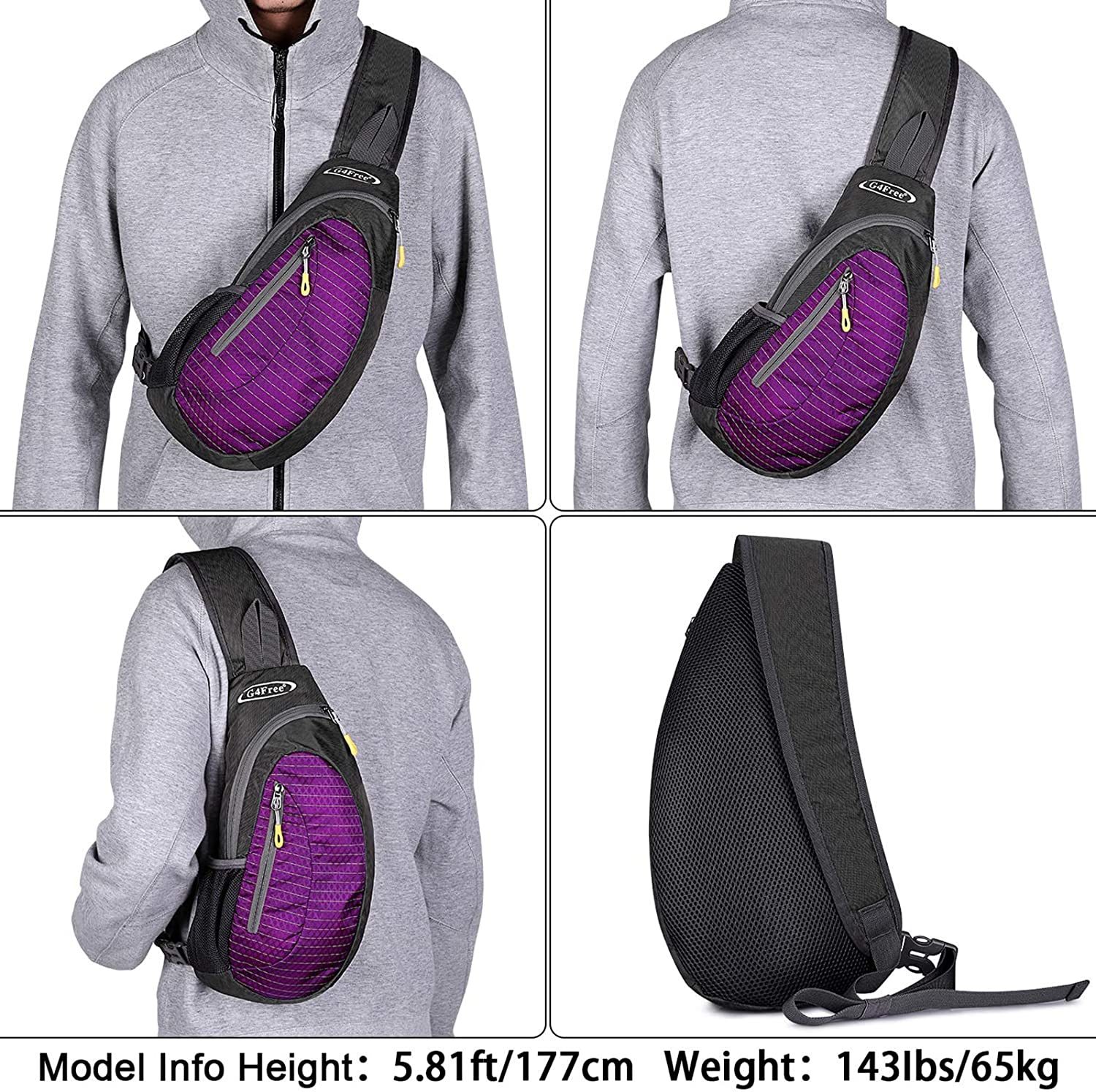TITECOUGO Sling Backpack Travel Shoulder Bag Lightweight Chest